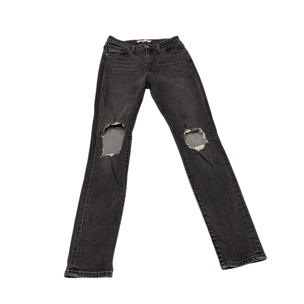 Levi’s 721 Distressed Grey Jeans High Rise Skinny Women’s Size 27